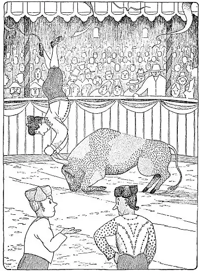 Doctor doing handstand on bull's horns