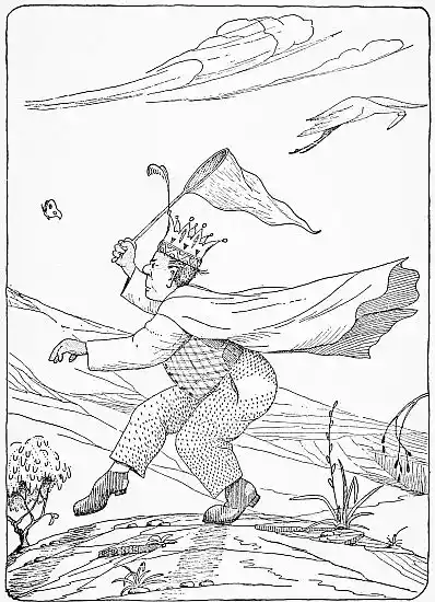 crowned doctor catching butterflies