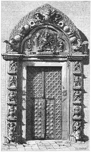 Gouden-poort van het paleis te Bhatgaon.