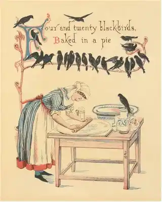 Four and twenty black-birds, Baked in a pie