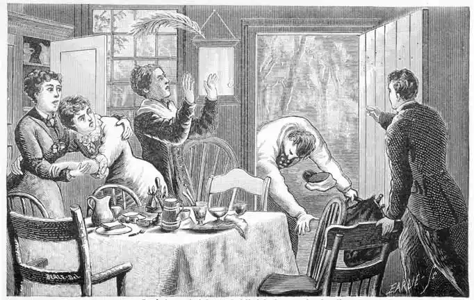 Bucholz rushed in and fell fainting to the floor.