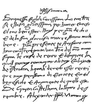 facsimile of a letter