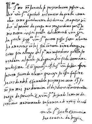 Reduced facsimile of a letter written by Lucretia Borgia to Marchese Gonzaga.