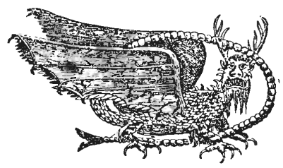 Fig. 3.—Wm. Dennis's Drawing of the "Flying Dragon" Depicted on the Rocks at Piasa, Illinois.