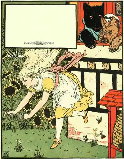 Silverlocks, in sudden terror flying