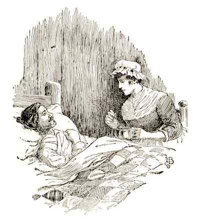 [Illustration: The next knowledge was that the women were trying to nurse him back to life.]