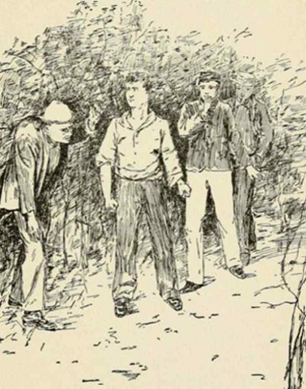 "Does that mean you ain't goin' to leave?" And the boy advanced threateningly with clinched fists, until he stood within a few inches of the deformed lad.—Page 55.