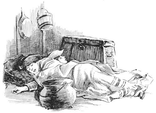 Ben Cushing and Benjamin sleeping in the wagon