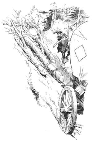 logs attached to wagons to go downhill