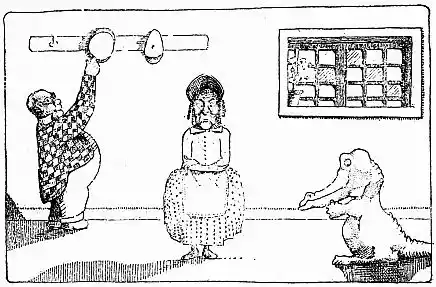 Doctor's sister dn doctor with alligator looking on