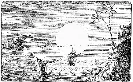 ship leaving in the night