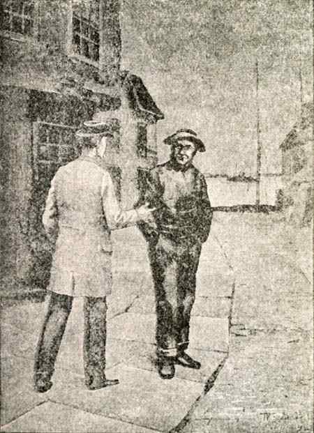 Two men talking on the street