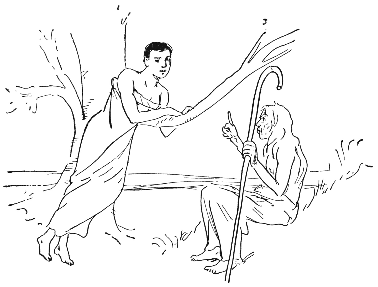 Led her on to talk of the river