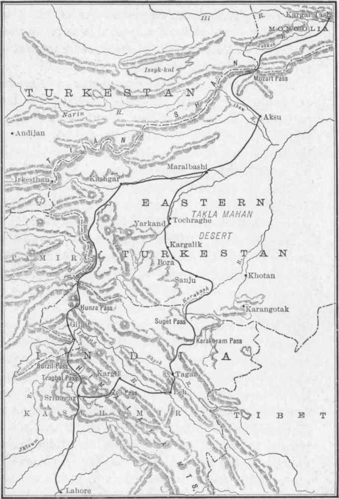 Map of the Himalayas and the surrounding countries