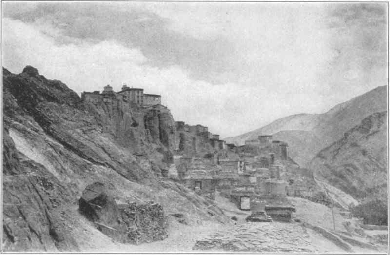 A town built on top of and on the side of a mountain.