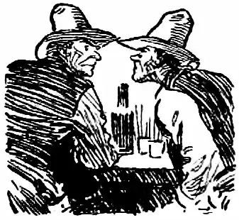 two cowboys quarreling